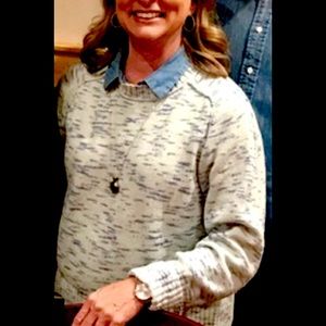 🌟JCrew Beautiful Blue cuffed sleeves sweater💙 Great cotton sweater, a deal!!😍